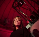 Edna Olvera ’21 in Swarthmore's observatory