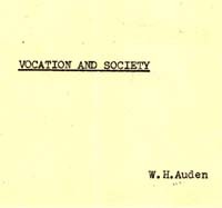 vocation and society