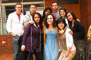 Jose-Luis Machado and students in Crum Woods