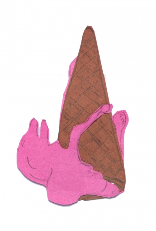 fallen ice cream cone