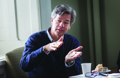 John Fullerton making a point at the charette.