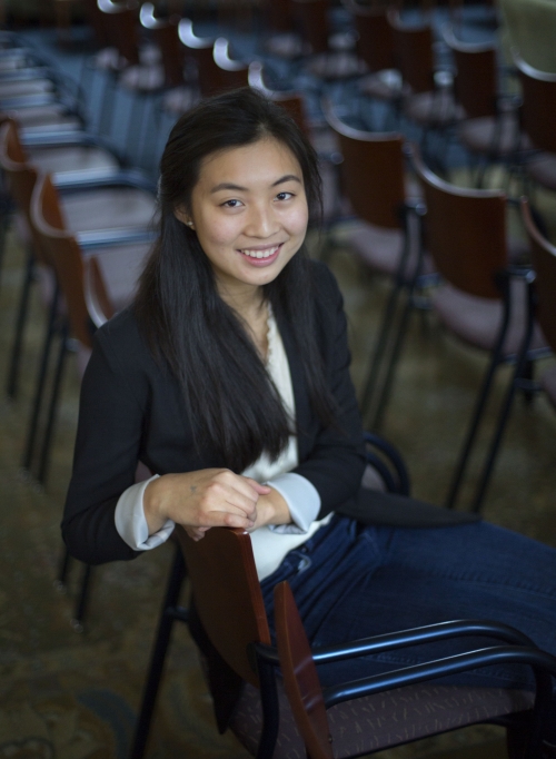 Portrait of Irene Xiang ’18, a chemistry and math major. “Changing the balance of power and money will ultimately remedy gender inequality issues.”