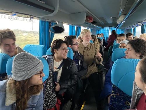 students on a bus