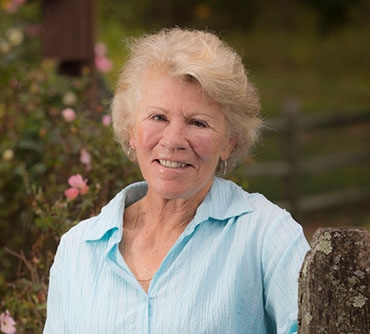 Sue Davis in a Swarthmore garden