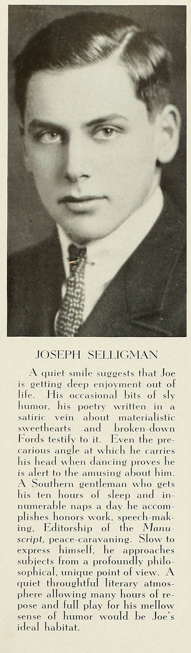 A news clipping of a young man