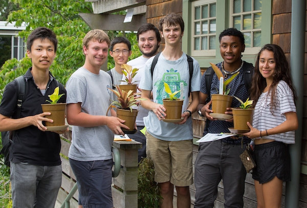 students pose with their selections