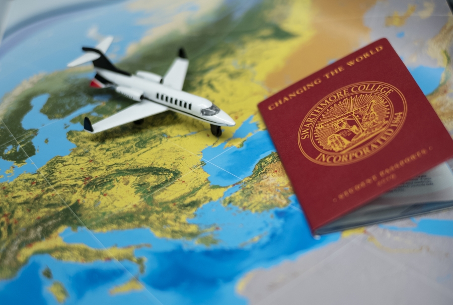 plane and passport photo 