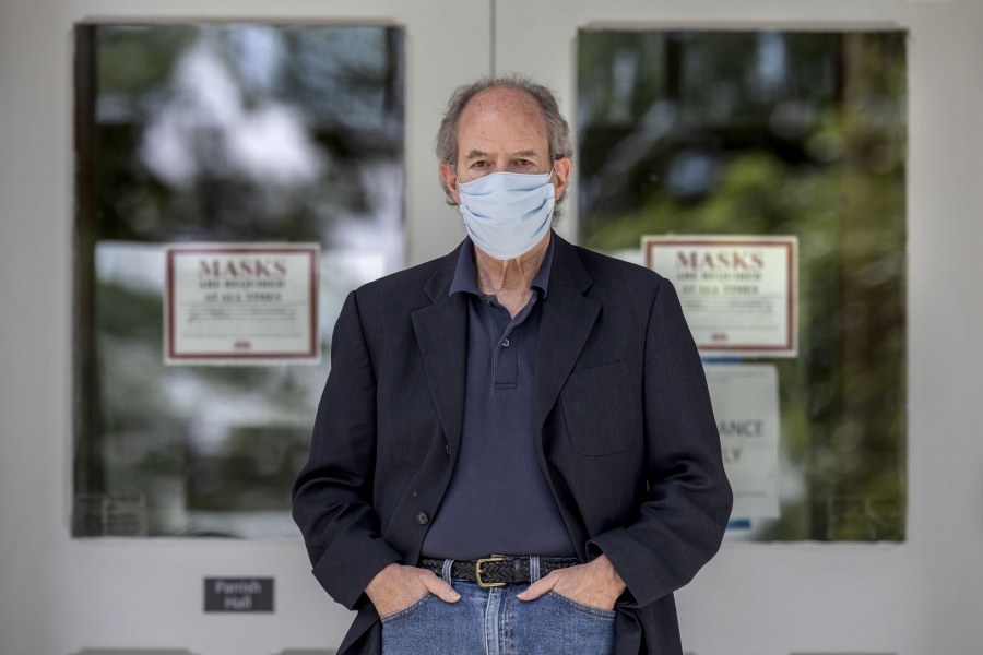 Bennett Lorber ’64 in a mask