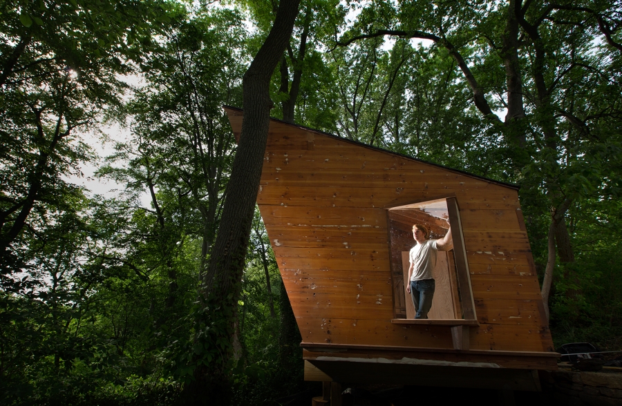 Johnathan Malloy in his cabin.