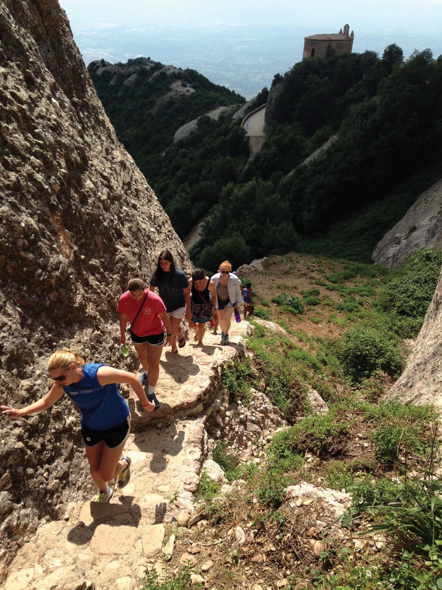 Women hiking in the mountains