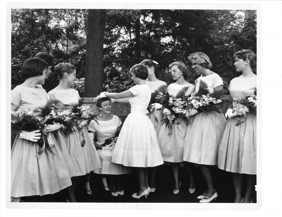 portrait of women with flowers 