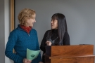 Betsy Bolton (left), who is paired with Tomoko Sakomura, associate professor of art history and department chair.