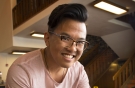 portrait of John Lim ’16 at Sharples Dining Hall