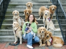 Deb Cunningham and her service dogs.