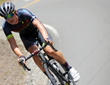 Robin Carpenter ’14 on his racing bike.