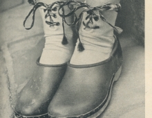 black and white photo of lace-up socks 