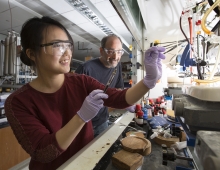 Sooyun Choi ’17 working in the chemistry lab with her mentor Professor Robert Paley