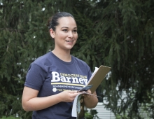 Tessa Chambers ’19 volunteering for Sean Barney ’98’s congressional run.