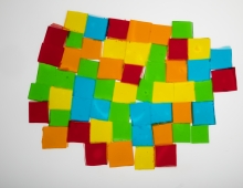 colorful jell-o cubes