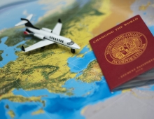 plane and passport photo 