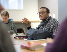 President Valerie Smith in the classroom 