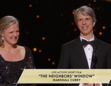 Marshall Curry and his wife at Oscar awards ceremony