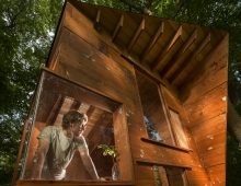 Johnathan Malloy in his cabin.