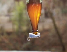 upside down beer bottle