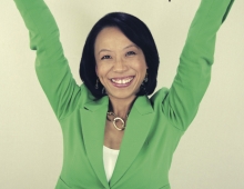 book cover of Colorful Leadership showing Gloria Chan ’02 raising her arms triumphantly