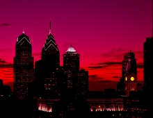 Philadelphia skyline at twilight