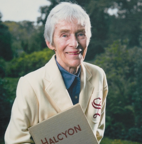 Wearing a white blazer is Diana Judd Stevens ’63, women’s teams had to transport themselves to away swim meets. “The College had a couple of station wagons. I got authorized to drive one to Chestnut Hill, and the engine died on Route 320. We got it fixed and made it to the meet on time.” 
