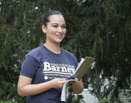 Tessa Chambers ’19 volunteering for Sean Barney ’98’s congressional run.