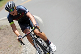 Robin Carpenter ’14 on his racing bike.