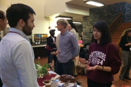 Students at an Alumni Council mixer