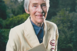 Wearing a white blazer is Diana Judd Stevens ’63, women’s teams had to transport themselves to away swim meets. “The College had a couple of station wagons. I got authorized to drive one to Chestnut Hill, and the engine died on Route 320. We got it fixed and made it to the meet on time.” 