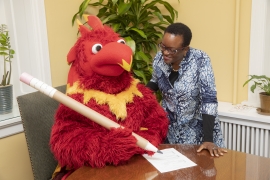 President Valerie Smith and Phineas 