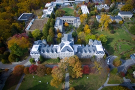 aerial view of Swarthmore College campus