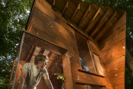 Johnathan Malloy in his cabin.