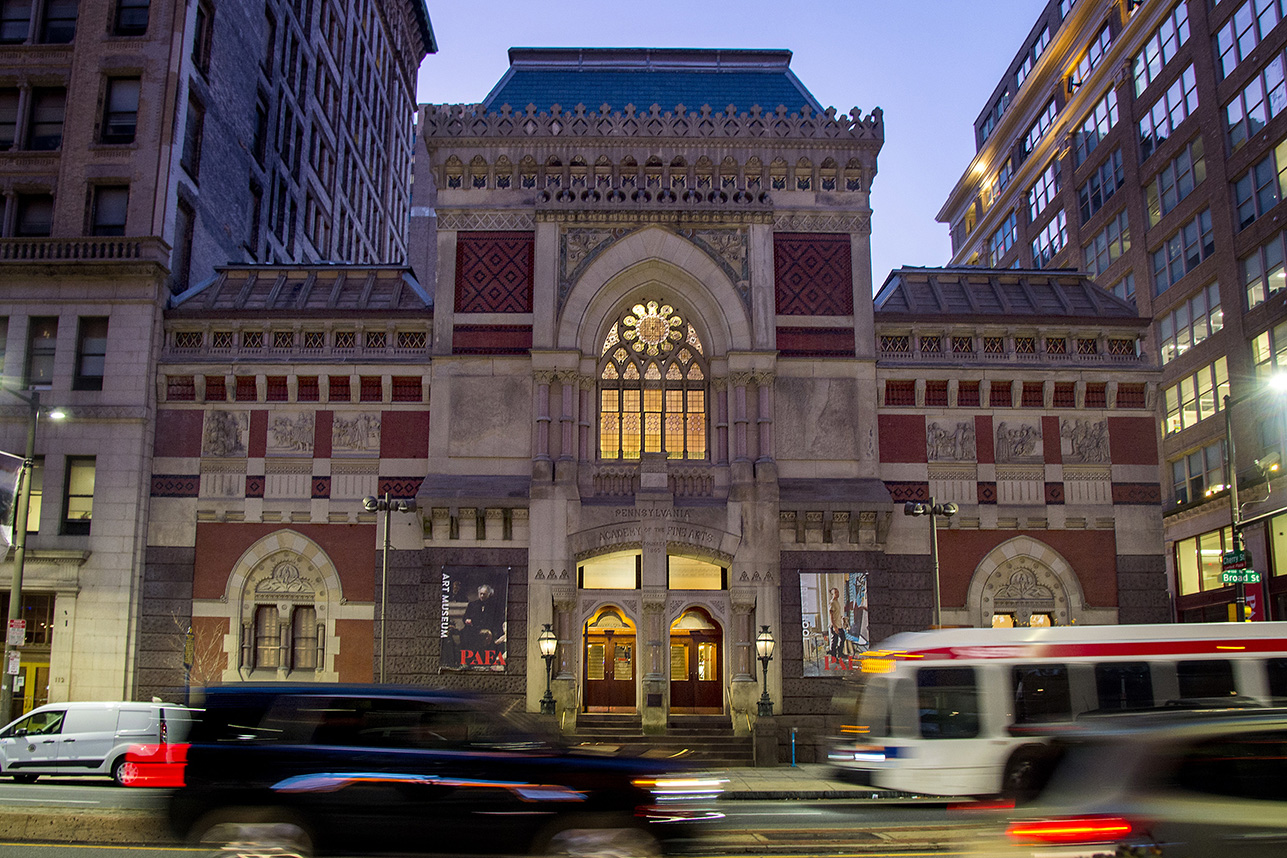 Pennsylvania Academy of the Fine Arts exterior at night