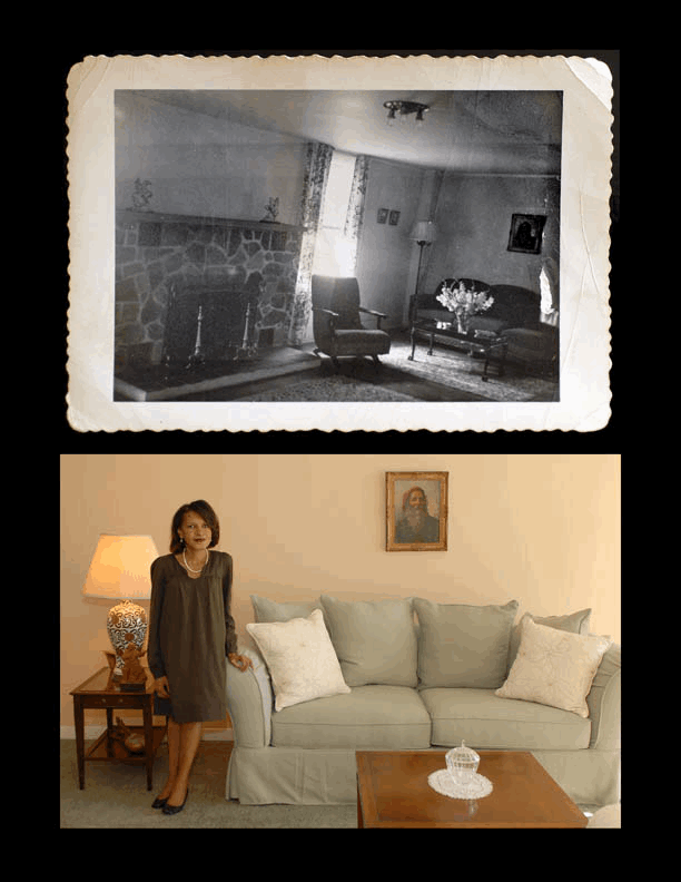 Bottom: Denise Dennis at her condo, Photo by Tom Gralish; Top: The Dennis Farm, Photo courtesy the Dennis Farm Charitable Land Trust.