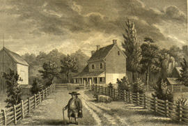 Engraving of Richard Jordan's residence