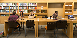 students studying in Cornell Library