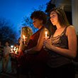 Students at candlelight vigil