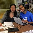 Students register to vote in Shane Lounge