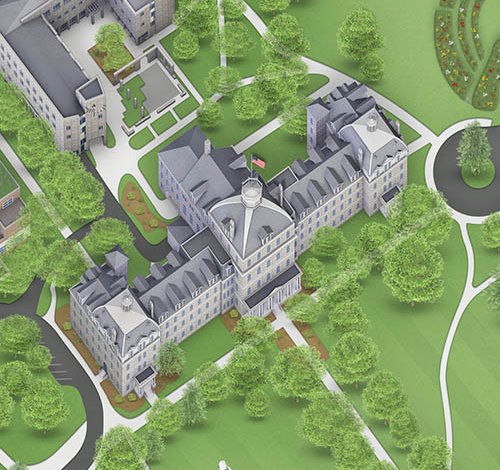 Map detail of Parrish Hall