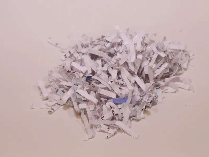 A pile of shredded paper