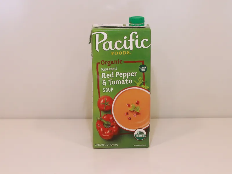 Empty carton of soup