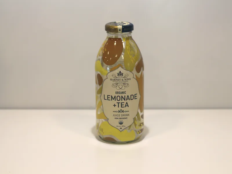 An empty iced tea bottle