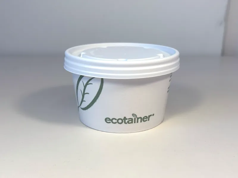 Paper soup container with lid