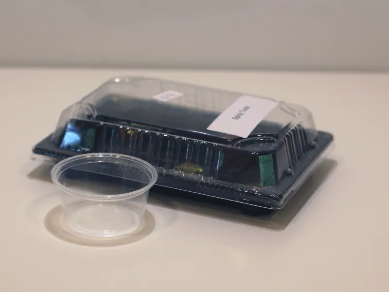 Plastic sushi containers